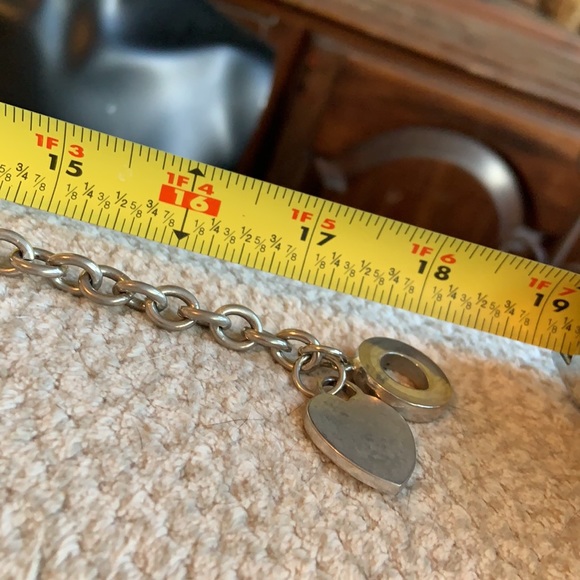 💗Silver Toggle Heart Necklace Vintage - Picture 6 of 6